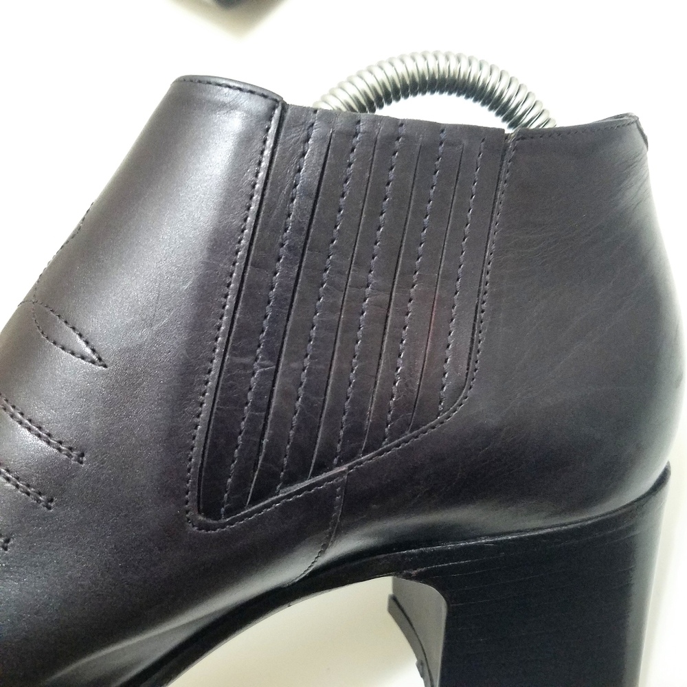 Vivien Lee Italian Made Leather Block Heel Boots Women's Size 8 - Picture 8 of 12